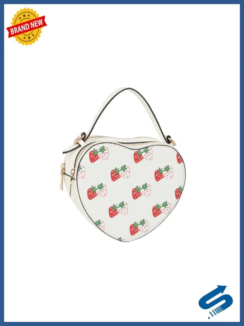 Vegan Leather Heart Crossbody Bag with Top Handle